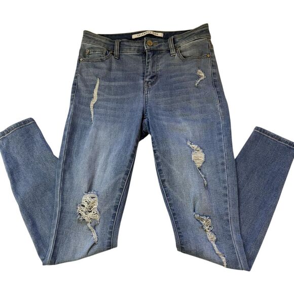 Celebrity Pink Curvy Skinny Distressed Jegging Jeans - Size 1/25‎ - Picture 1 of 15